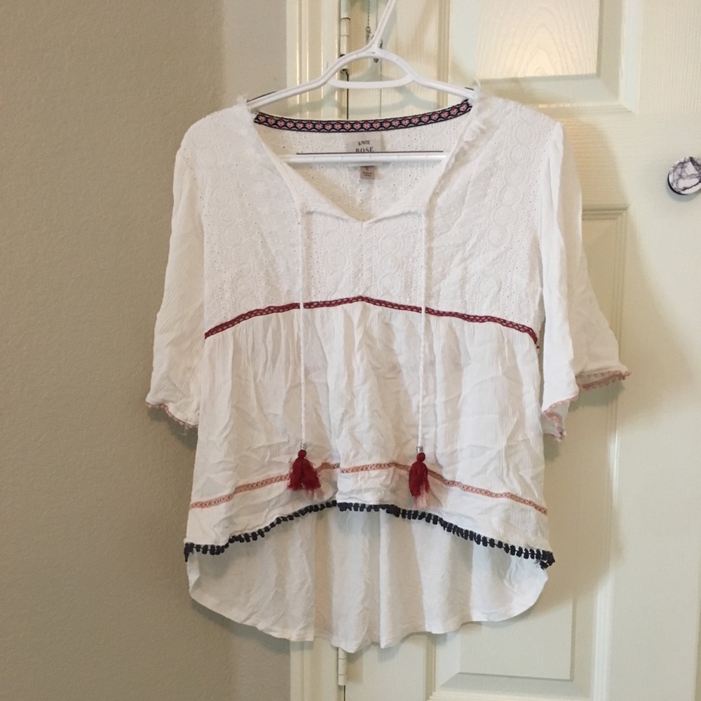 3 for 15! Knox Rose Bohemian Top with Tassels